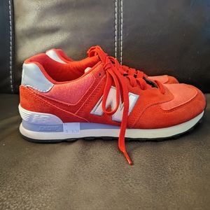 New Balance 574 Red 'Pennant Pack' Women's 7.5 Like New Condition No Box